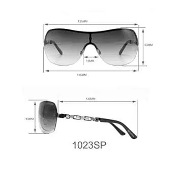 Southpole Women's UV Protective Chain Link Sunglasses - Trendy Gift