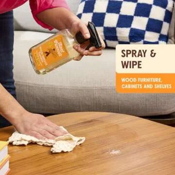Aunt Fannie's All Purpose Wood Spray Cleaner, No-Wax Formula, Perfect for Wood Tables, Walls, Counters & Shelves, 16.9 Ounces, Lemon Scent (Pack of 1), Packaging May Vary