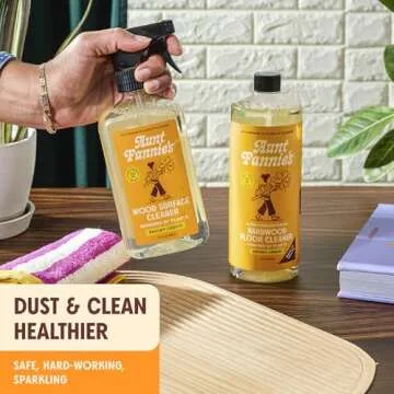Aunt Fannie's All Purpose Wood Spray Cleaner, No-Wax Formula, Perfect for Wood Tables, Walls, Counters & Shelves, 16.9 Ounces, Lemon Scent (Pack of 1), Packaging May Vary