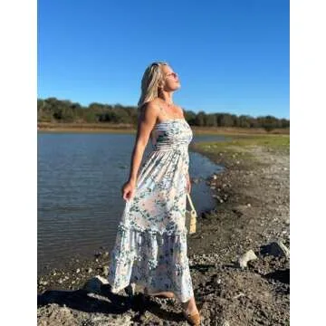 Floral Boho Maxi Dress with Pockets for Summer Elegance