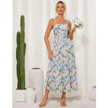Floral Boho Maxi Dress with Pockets for Summer Elegance