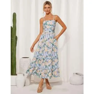 Floral Boho Maxi Dress with Pockets for Summer Elegance