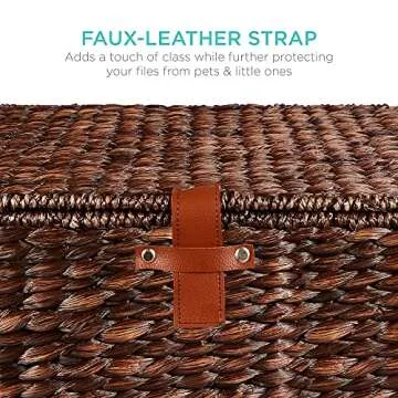 Best Choice Products Water Hyacinth Rolling Filing Cabinet