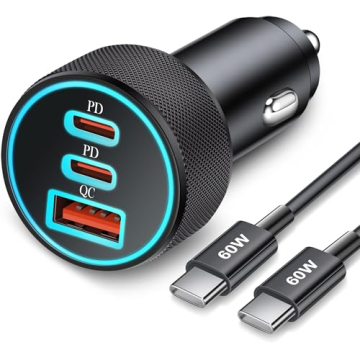 67W 3-Port Super Fast Type C Car Charger USB C for Samsung Galaxy S24 S23 S22 S21 Ultra A54 A53 A15 ...