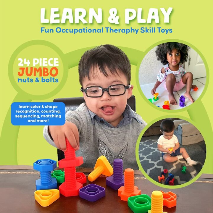 Skoolzy Jumbo Nuts and Bolts for Fine Motor Skills