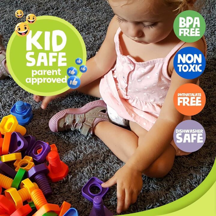 Skoolzy Jumbo Nuts and Bolts for Fine Motor Skills