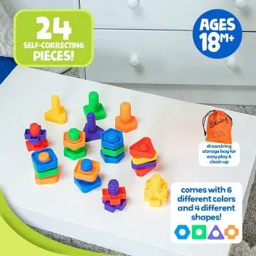 Skoolzy Jumbo Nuts and Bolts for Fine Motor Skills