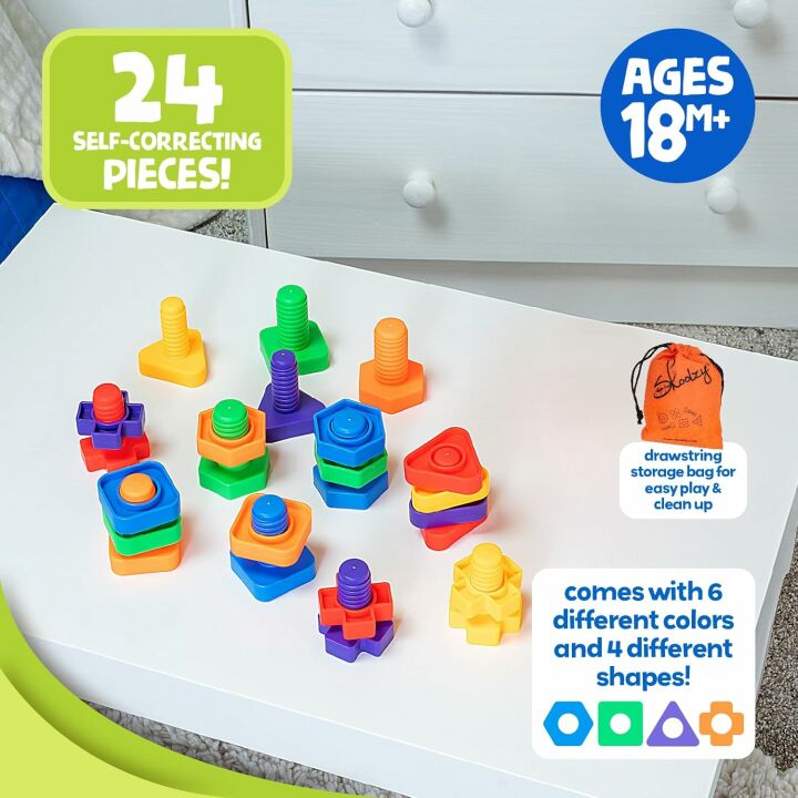 Skoolzy Jumbo Nuts and Bolts for Fine Motor Skills