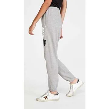 FREECITY Women's Superfluff Pocketlux Heather Sweatpants, Heather, Grey, XS