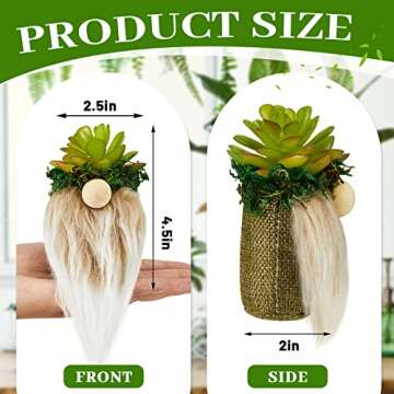 Taiyin 4 Pcs Gnomes Planter for Succulent Mini Gnome Gifts for Women Spring Gnome Cactus Desk Decor Gnomes Decorations for Home Tiered Tray Summer Decor