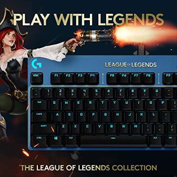 Logitech G PRO Mechanical Gaming Keyboard - Ultra-Portable Tenkeyless Design, Detachable USB Cable, ...