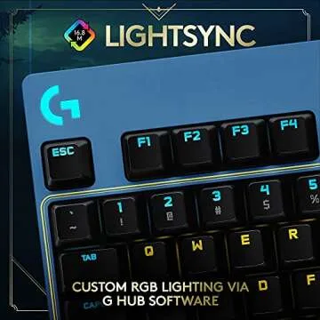 Logitech G PRO Mechanical Gaming Keyboard - Ultra-Portable Tenkeyless Design, Detachable USB Cable, LIGHTSYNC RGB Backlit Keys, Official League of Legends Edition