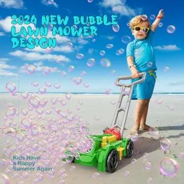 2024 New Models Bubble Lawn Mower Toddler Toys - Bubble Machine Summer Outdoor Toys, Automatic Bubble Mover Push Toy for Age 3+ Year Old Preschool Baby Boys Girls Birthday Gifts (Green)