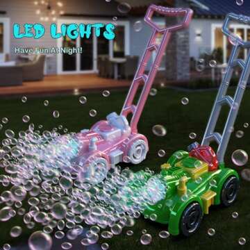 2024 New Models Bubble Lawn Mower Toddler Toys - Bubble Machine Summer Outdoor Toys, Automatic Bubble Mover Push Toy for Age 3+ Year Old Preschool Baby Boys Girls Birthday Gifts (Green)