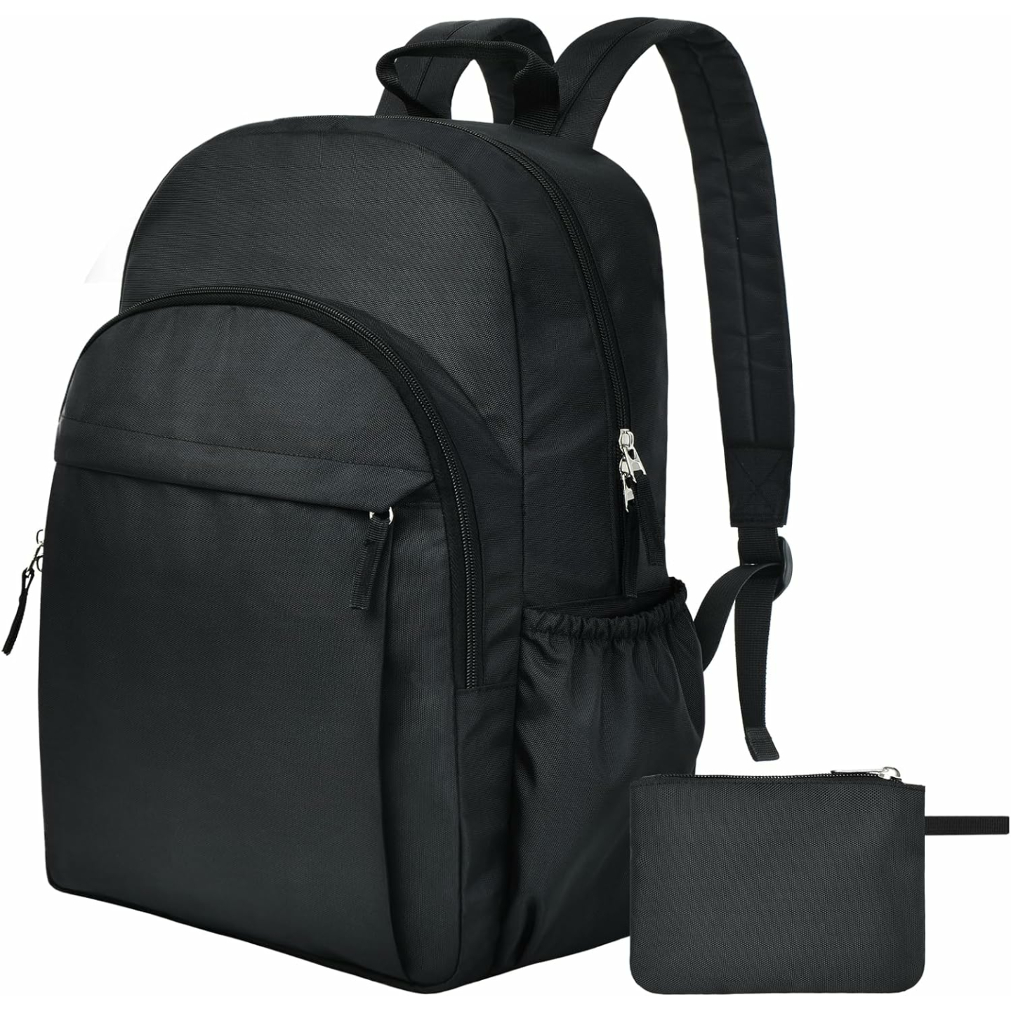 Versatile Water-Resistant Black Backpack for School