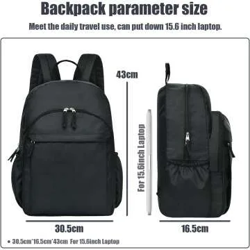 Versatile Water-Resistant Black Backpack for School