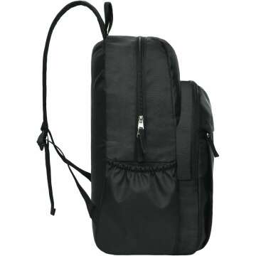 Versatile Water-Resistant Black Backpack for School