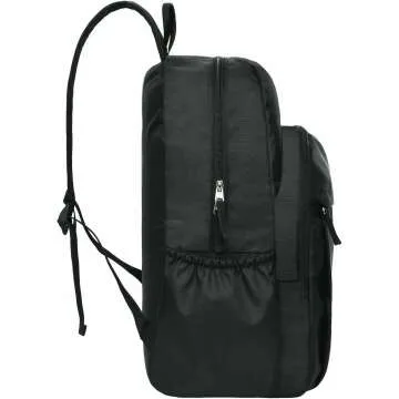 Versatile Water-Resistant Black Backpack for School