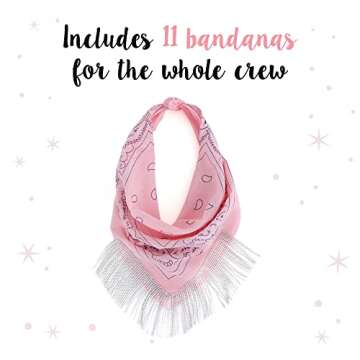 Disco Cowgirl Bachelorette Bandanas | Last Disco Party Decorations (12 Pack Pink) Nashville Bachelorette Party Favors I Western Theme