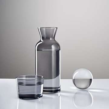 VOSS Living - Bedside Water Carafe and Glass Set, 23.6 Oz - Water Decanter Bedside with Glass - Nigh...
