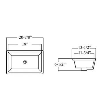 Elegant 20.9 Inch Rectangle Undermount Bathroom Sink