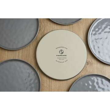 Famiware Mars Plates and Bowls Set, 12 Pieces Dinnerware Sets, Dishes Set for 4, Multi-color