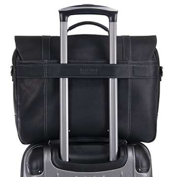 Kenneth Cole REACTION Show Business 16" Colombian Leather Business Laptop Portfolio Messenger Bag, Black