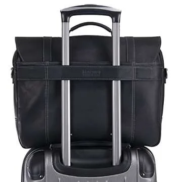 Kenneth Cole REACTION Show Business 16" Colombian Leather Business Laptop Portfolio Messenger Bag, Black