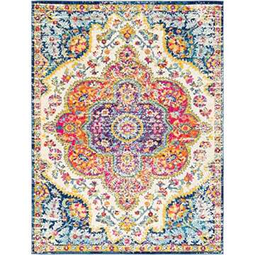 Livabliss Romaine Vintage Medallion Area Rug,7'10" x 10'3",Orange