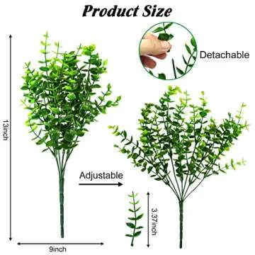 Ouddy Decor 24 Bundles Artificial Greenery Stems - UV Resistant Fake Plants for Home & Garden