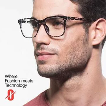 Optichiali Blue Light Blocking Glasses - Unisex Computer Glasses - Wayfarer Nerd Square Frame - UV 400, Anti-Glare, Anti- Scratch, Comfortable Bridge - Protect Your Eyes from Retina Damage(Black Drop)