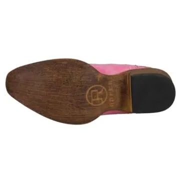 ROPER Womens Amelia Tooled Inlay Snip Toe Casual Boots Ankle Low Heel 1-2" - Pink