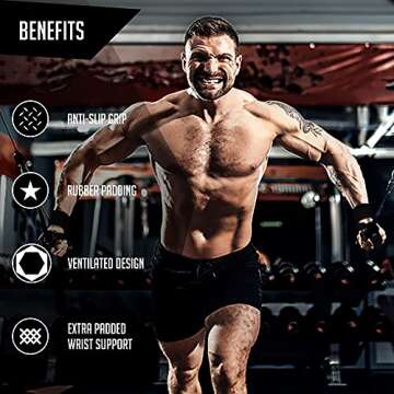 RIMSports Ventilated Weight Lifting Gloves with Wrist Support, Full Palm Protection Workout Gloves with Extra Grip, Great for Pull Ups, Cross Training, Fitness, WODs & Weightlifting for Men & Women