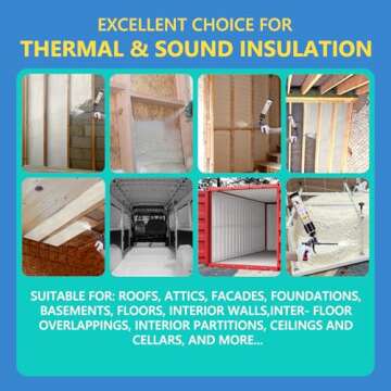 LISRUX Spray Foam Insulation - Versatile Self Expanding Polyurethane Foam for Home Efficiency