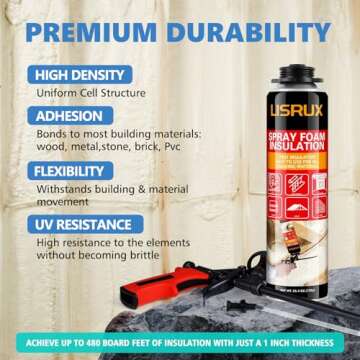 LISRUX Spray Foam Insulation - Eco-Friendly Heat Seal