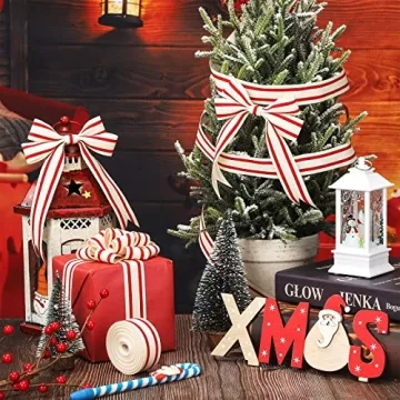 Natural Cotton Stripes Ribbon for DIY Crafts 16 Yards