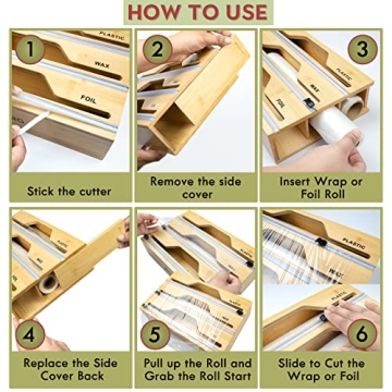 Organize Kitchen with KitOrg Bamboo Foil Wrap Organizer