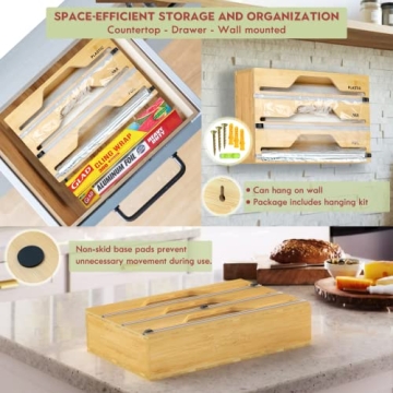 Organize Kitchen with KitOrg Bamboo Foil Wrap Organizer