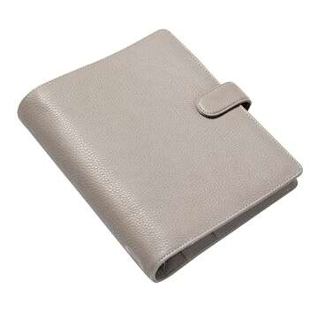 Filofax Norfolk Organizer, A5 Size, Taupe - Soft Full-Grain Leather, Six Rings, with Week-to-View Ca...