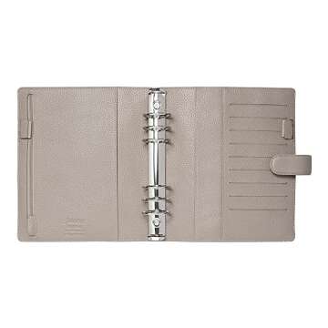 Filofax Norfolk Organizer, A5 Size, Taupe - Soft Full-Grain Leather, Six Rings, with Week-to-View Calendar Diary, Multilingual, 2024 (C022643-24)