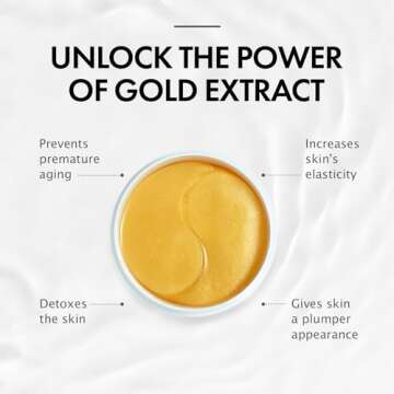 depology Restoring Hydrogel Under Eye Patch | 60 Patches | Brightening Caffeine Gold Pads for Dark Circles | Puffiness | Wrinkles | Refresh | Travel