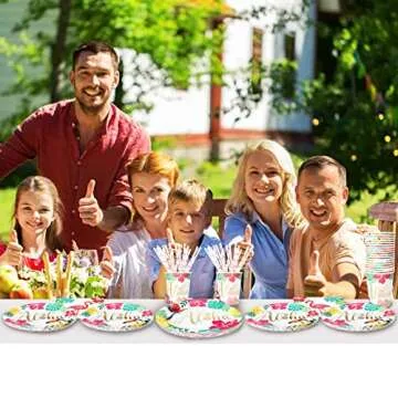 Luau Plates and Napkins Decorations, Disposable Tropical Hawaiian Flamingo Party Tableware for 24 Guests, 120 Pcs Include 9” and 7” Plates Napkins Cups and Straws, Summer Beach Themed Party Supplies