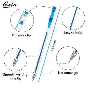 Feela 360 Colors Gel Pens Set - 180 Unique Pens & Refills