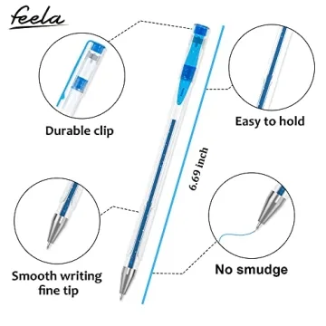 Feela 360 Colors Gel Pens Set - 180 Unique Pens & Refills