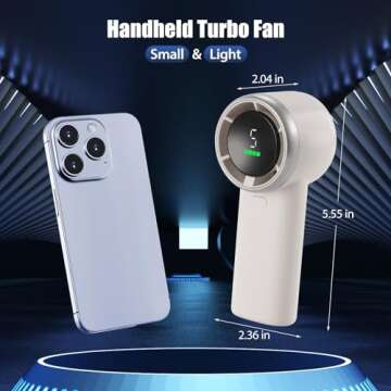 GIATAISH Portable Handheld Turbo Fan with 12 Hours Battery