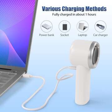 GIATAISH Portable Handheld Turbo Fan with 12 Hours Battery