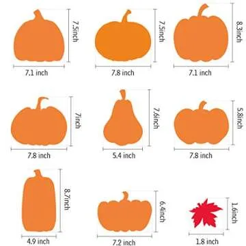 40Pcs Halloween Foam Pumpkin Craft Kit Decorations with Foam Fall Maple Leaves Rhinestone Stickers f...