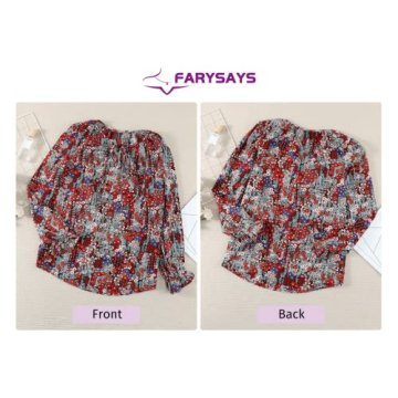 FARYSAYS Women's Floral V Neck Blouse for Casual Wear