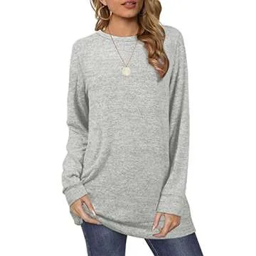 Cute OFEEFAN Tunic Sweatshirts for Women - Fall Tops