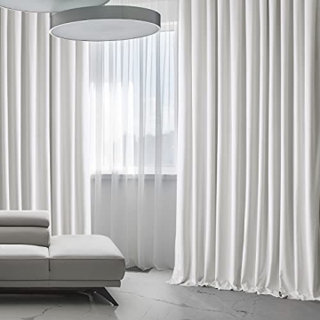 HPD Velvet Room Darkening Curtains in Pillow White